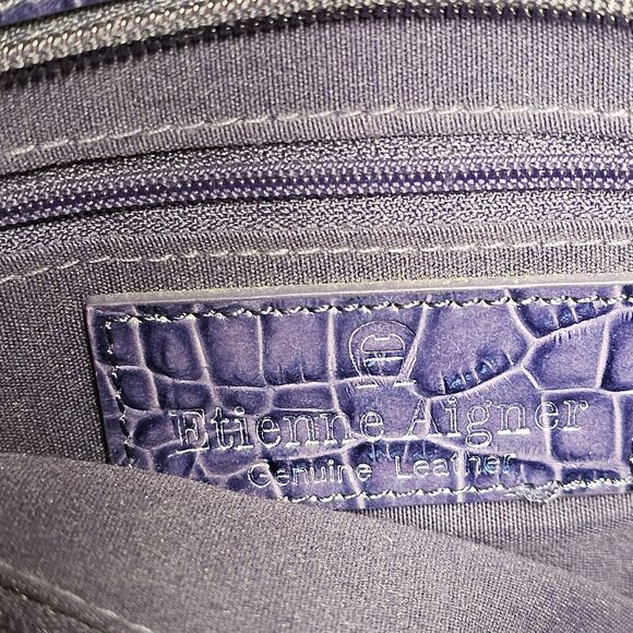 Etienne Aigner Purple Leather Croc Embossed Crossbody Bag Colorful Y2K - Picture 13 of 16